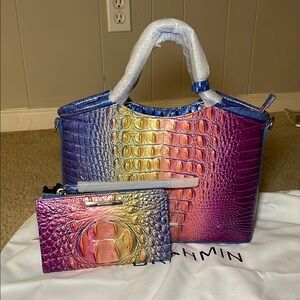 Brahmin Multicolor Leather Bag & Wallet Set